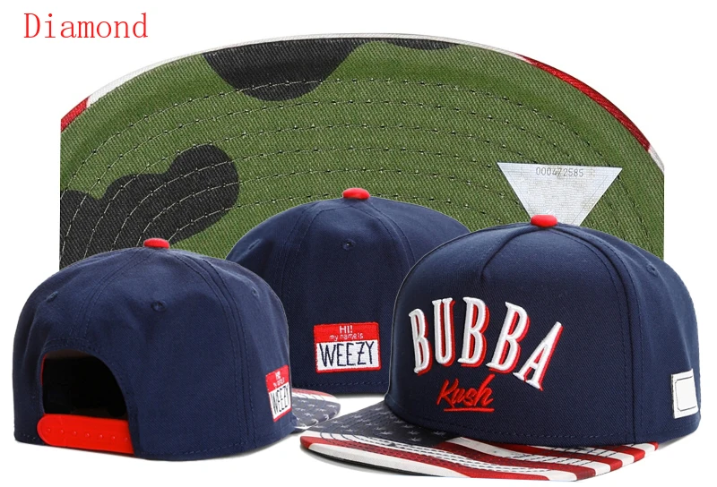

Diamond camo blue letters pattern snap back cap street hip hop baseball C&S BL men and women high quality snapback