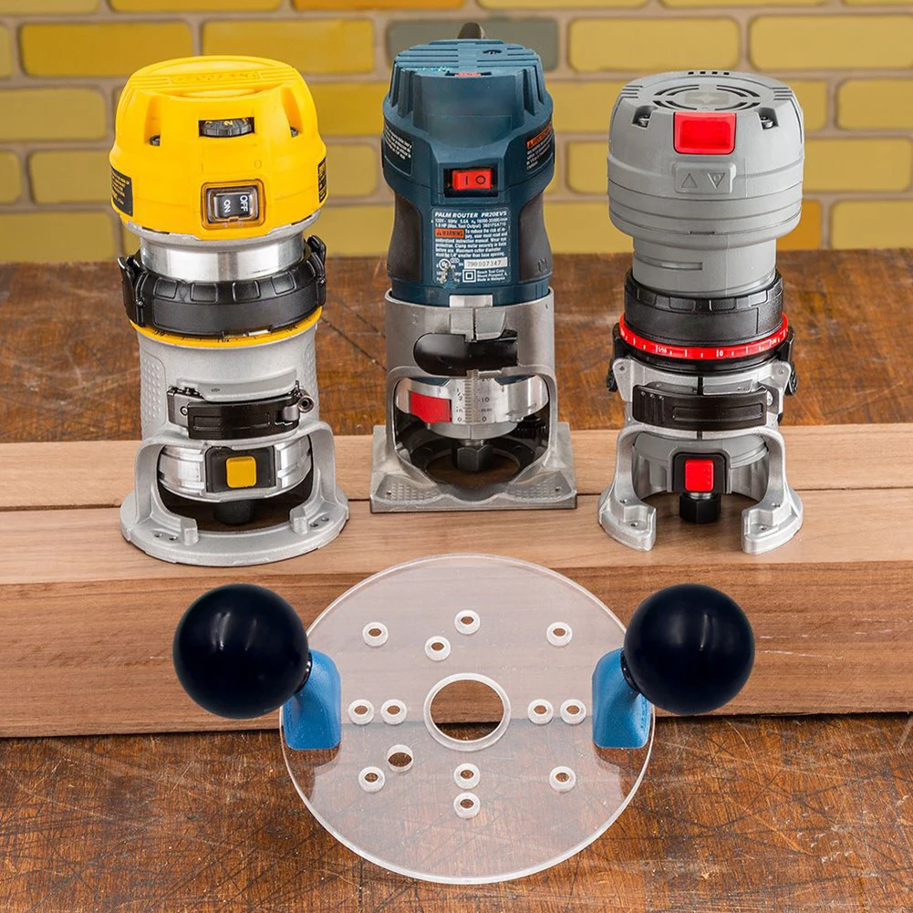 

Wood Router Base with Handles Fixed-base Compact Guide for Woodworking Electric Trimming Wood Milling Engraving Position