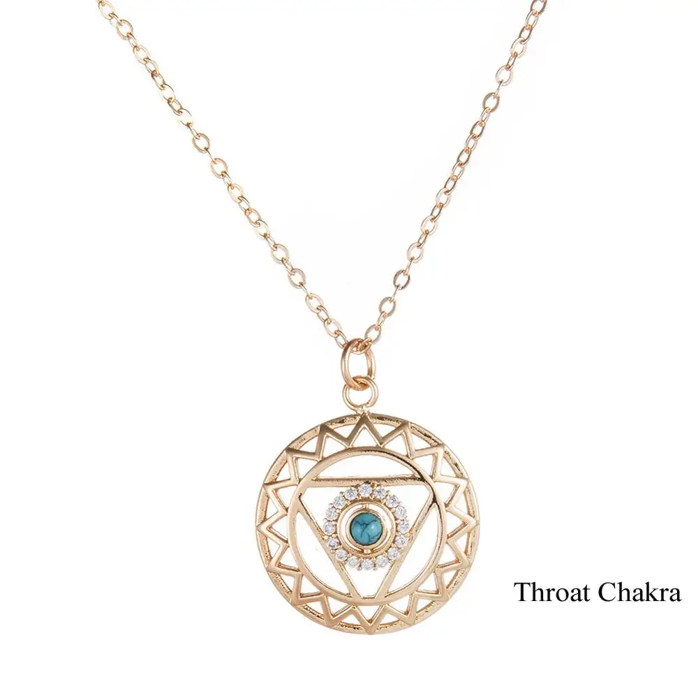 Золотое ожерелье чакры длинное ожерелье с подвеской женское золотое ожерелье для женщин подарок - Окраска металла: 7