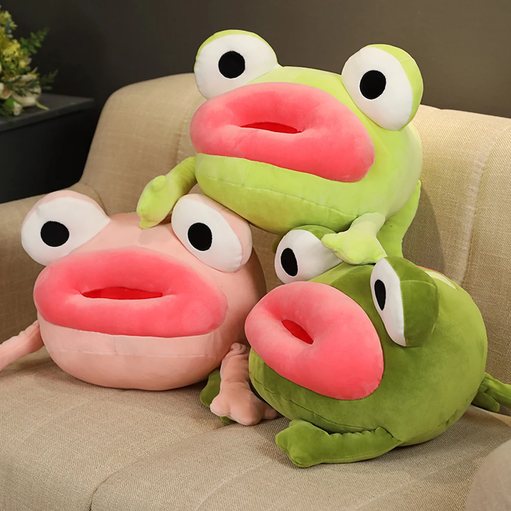 

Sexy Kawaii Cartoon Frog with Hot Red Lips Plush Toys Soft Stuffed Animal Dolls Back Pillow Cushion Kids Girls Valentine's Gifts