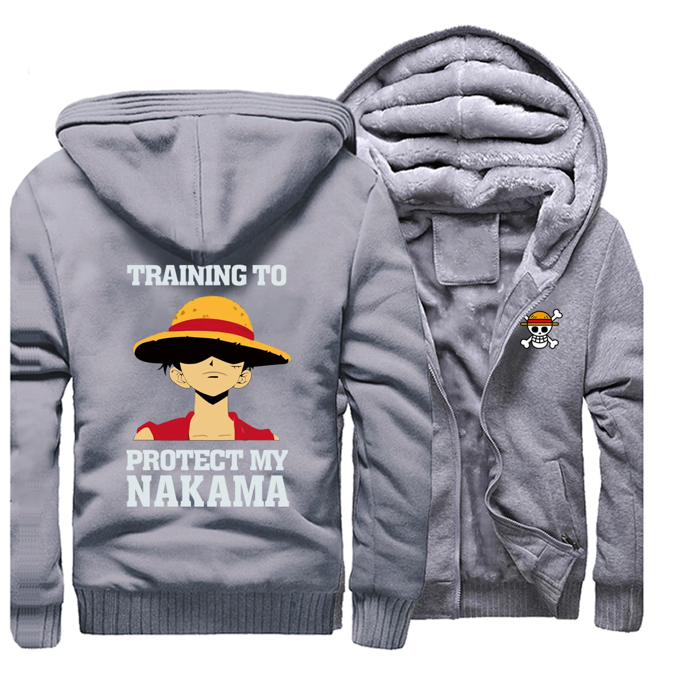 One piece мультфильм аниме Луффи зима горячая Распродажа толстовки человек реглан Пальто Толстая Толстовка уличная Мужская модная теплая одежда