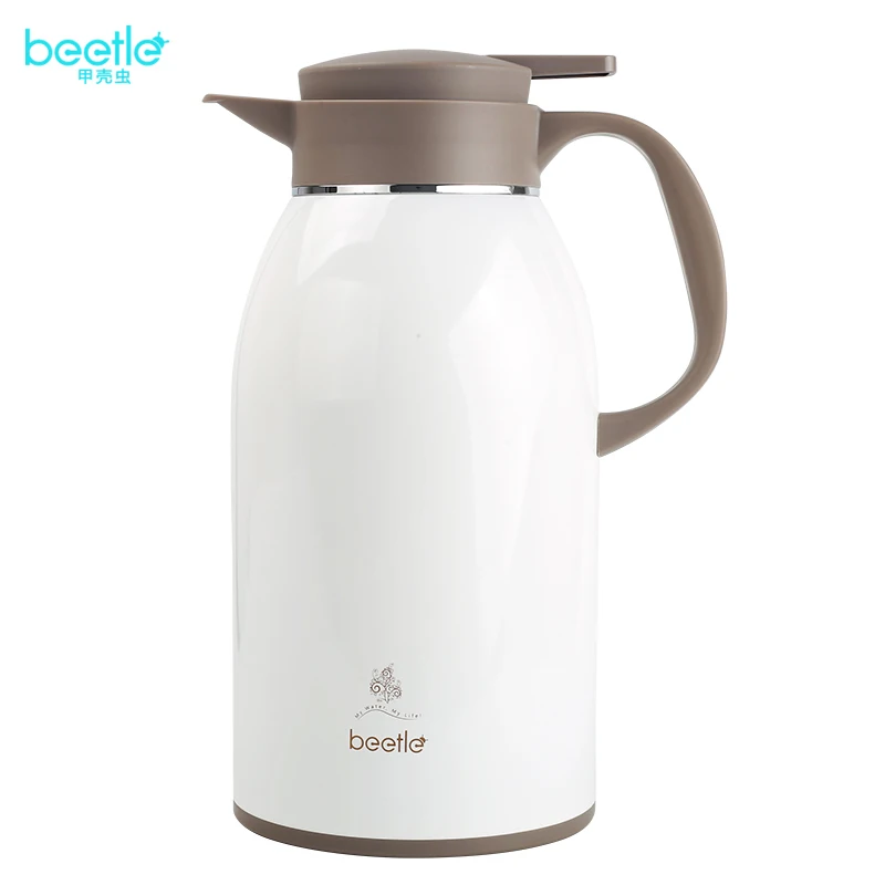 Белый Beetle Cups кофейник из нержавеющей стали Mocha эспрессо латте плита фильтр Moka Кофеварка кофейник для кухни 2л - Цвет: Белый