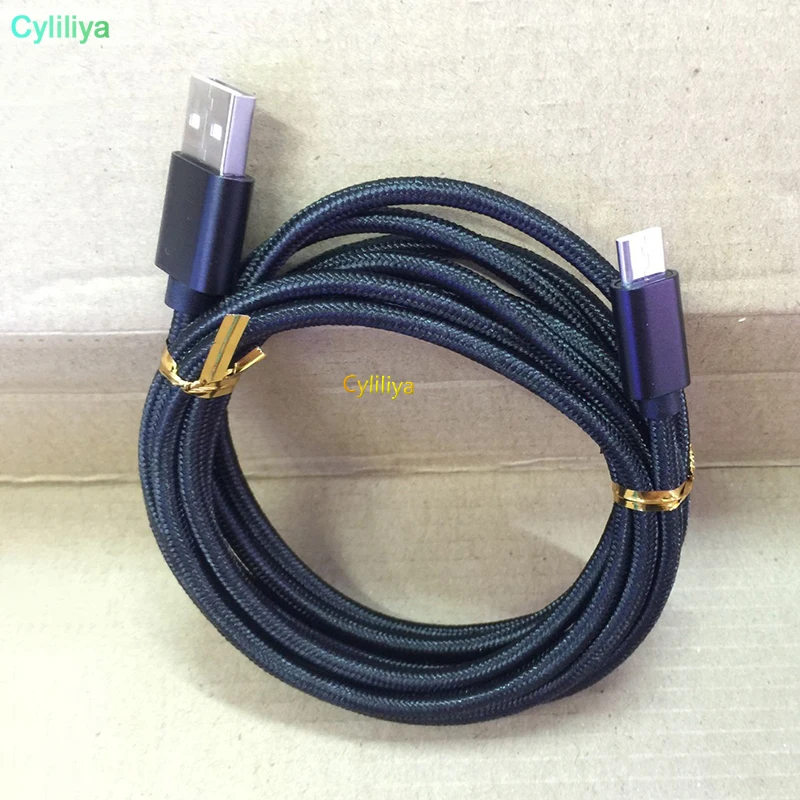 300pcs Fabric braided Thick cable micro 5pin cable OD5.0 V8 nylon usb data charger cable for samsung s4 s6 s7 htc lg sony