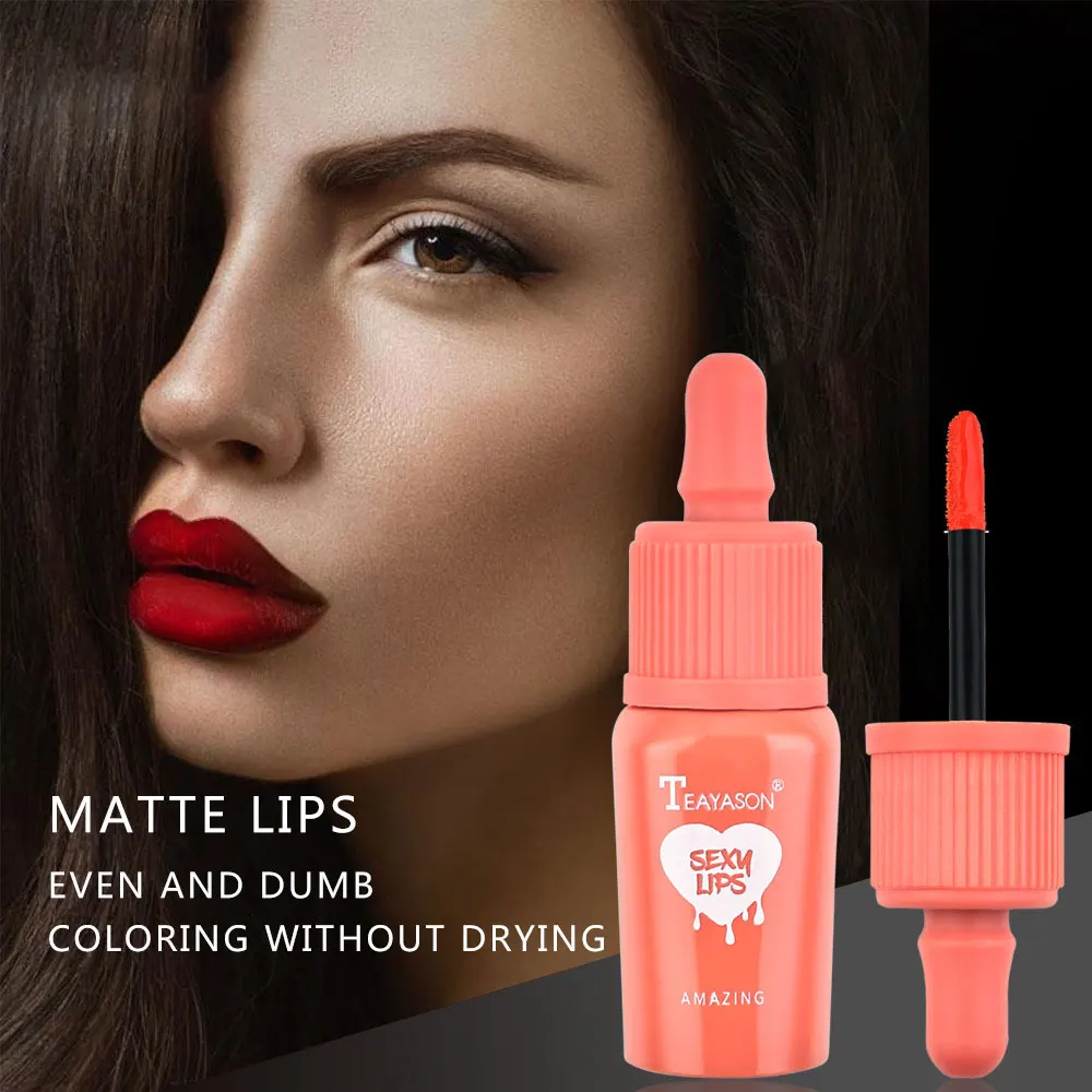 

6 Colors Matte Liquid Lipstick Nourishing Red Velvet Sexy Lip Gloss Long Lasting Glossy Lip Balm Lips Beauty Cosmetic TSLM2