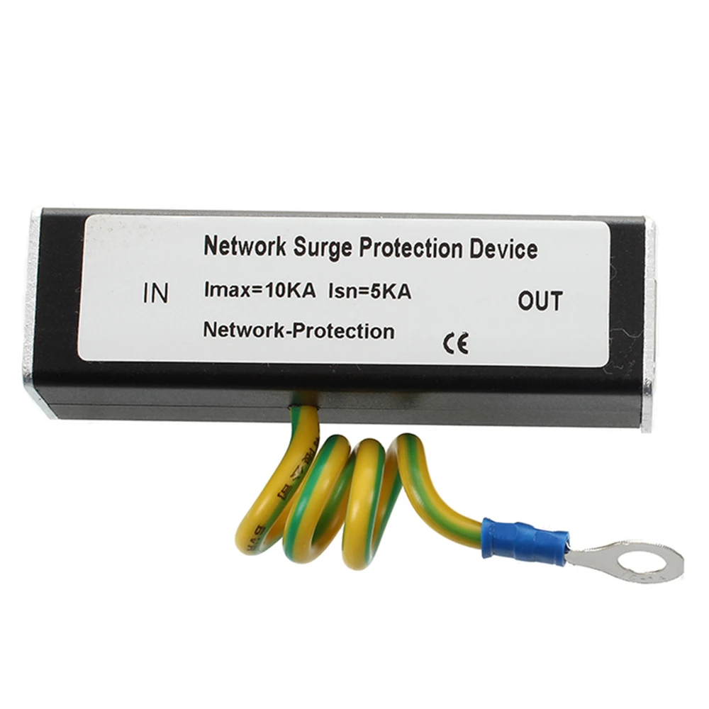 CAT5 CAT6 протектор PoE+ Gigabit 1000 MBS RJ45 разъем RJ45 разъем ethernet Защита от перенапряжения гром молниеотвод POE гигабит
