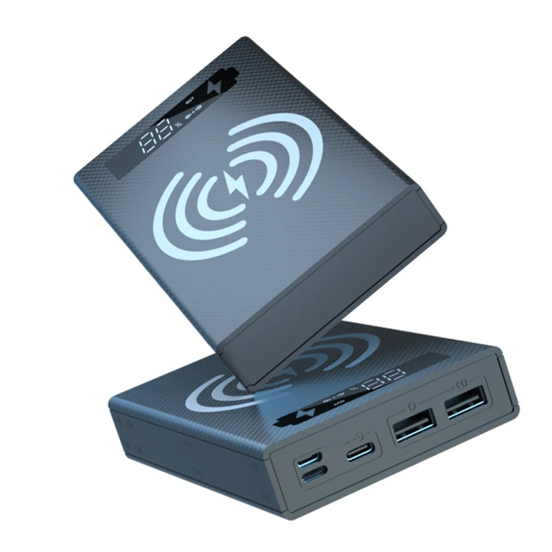 Welding Free 5*18650 Battery Storage Box PD QC3.0 USB 10W Fast Wireless Charging Power Bank Case 18650 Battery Holder Box