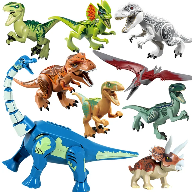 Jurassic 2 Building Blocks World Dinosaurs Figures Bricks Assemble Kids Toys Tyrannosaurus Rex Indominus Rex I-Rex 6