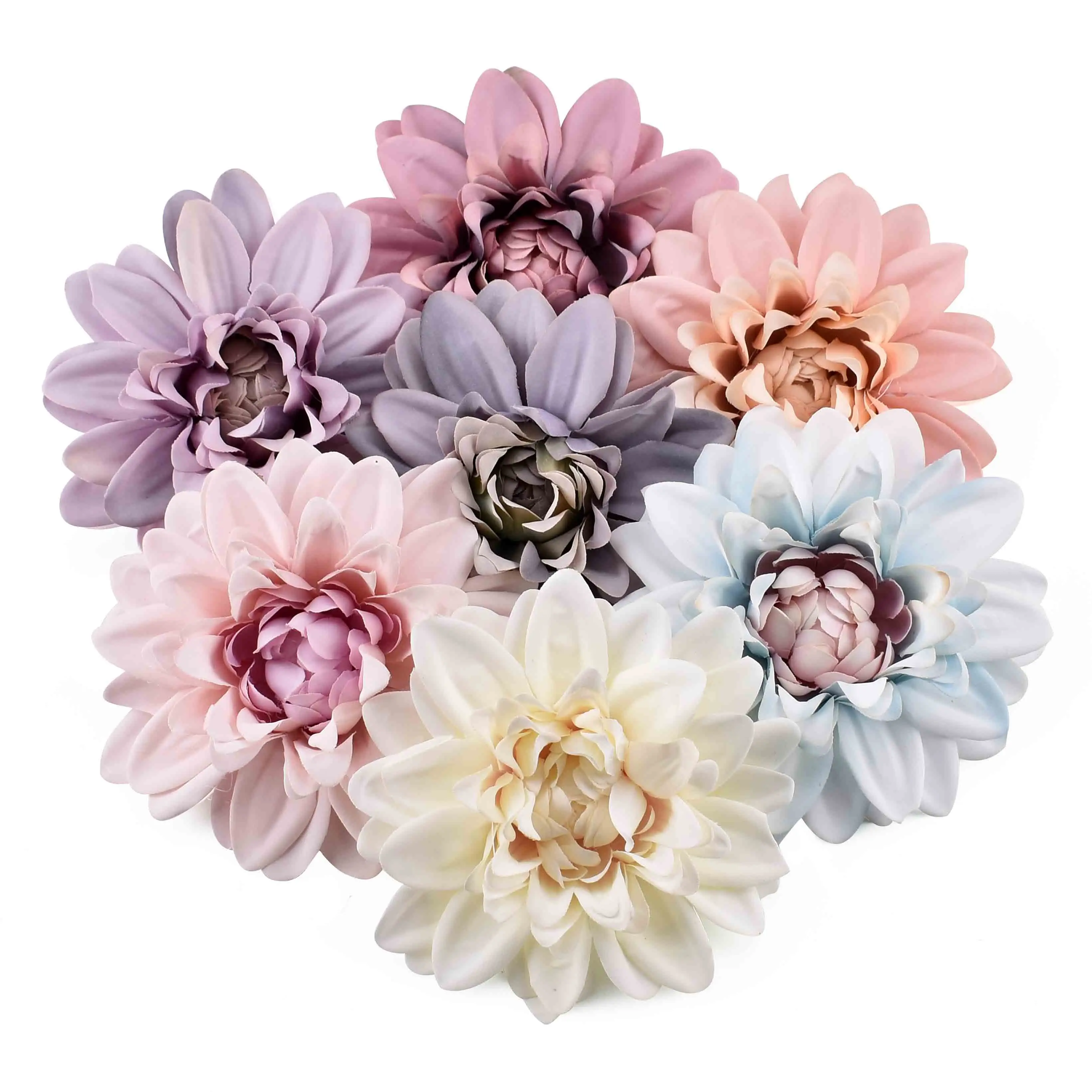 Dahlia Artificial Flower Heads Colors Dahlia Flowers Silk Flower