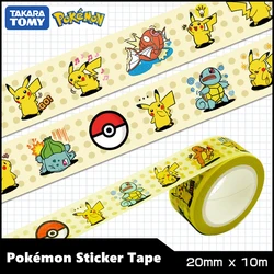 Ruban autocollant Pokémon Pikachu Charizard elfe, ruban à déchirer 10m Washi, Anime, figurine d'action, cadeau 