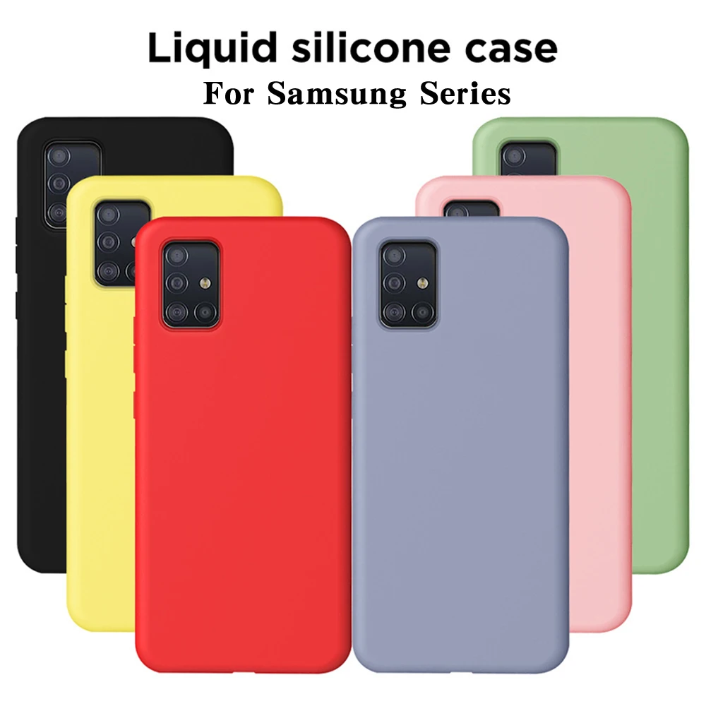 Liquid Phone Case Cases On For Samsung Galaxy S21 S20 Plus S 21 Ultra S 20 FE Soft Silicone Cover Samsun Galaxi a12 a52 a72 Case