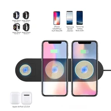 10 Вт Qi Беспроводное зарядное устройство для Iphone X Xs Max Xr 8 быстрая Беспроводная Полная нагрузка 3 в 1 Зарядная площадка для Airpods Apple Watch 4 3 2 1