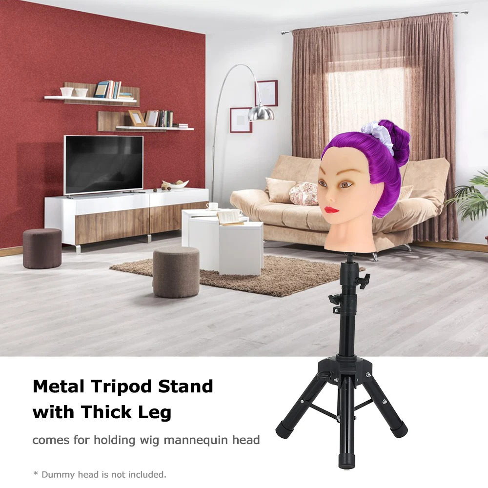 Adjustable Head Tripod Mannequin Head Tripod Wig Stand Metal Tripod