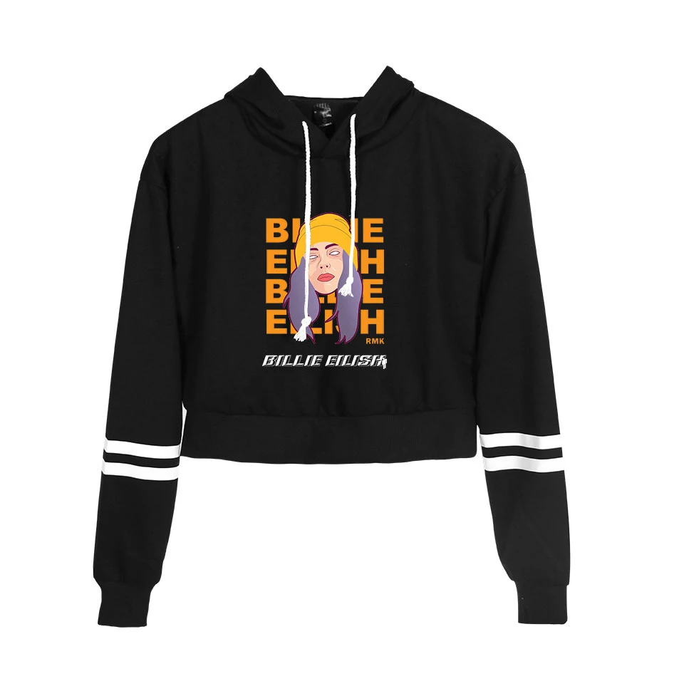 Список Billie Eilish Kpop, укороченный топ, худи для женщин, хлопок, Harajuku, высокое качество, Billie Eilish, оранжевая толстовка с капюшоном для девочек