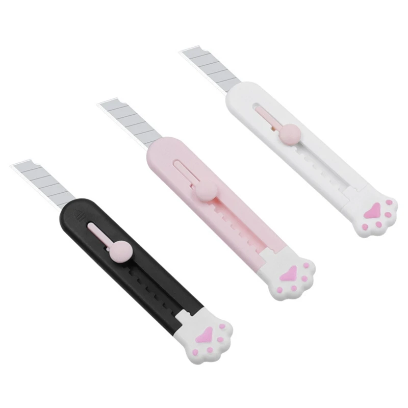 

1 PC Portable Mini Utility Retractable Blade Pocket Art Knife Lovely Cat Paw Box Letter Cutter Craft Wrapping Opener Stationery