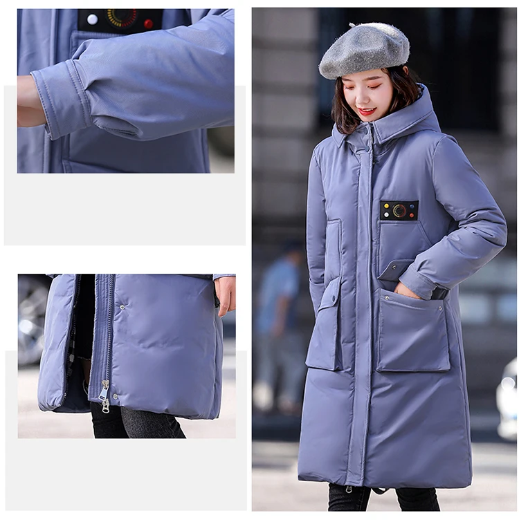 Большие размеры, L-5XL, Женская куртка, два больших кармана, зимняя куртка, женская,, теплая, утепленная, с капюшоном, зимнее пальто, женские хлопковые пуховики, парки