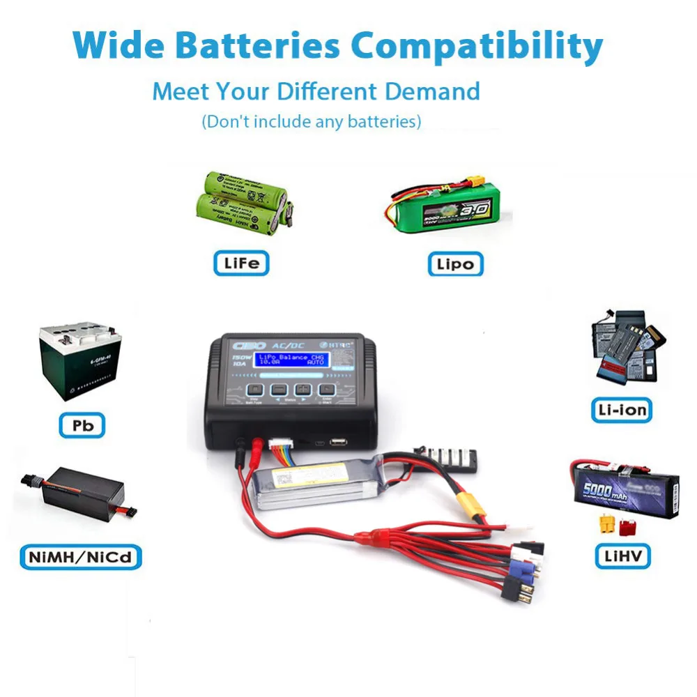 HTRC C150 150 Вт 10A lipo зарядное устройство AC/DC RC батарея Smart для LiPo LiHV LiFe Lilon NiCd NiMh Pb батарея dis зарядное устройство баланс зарядное устройство