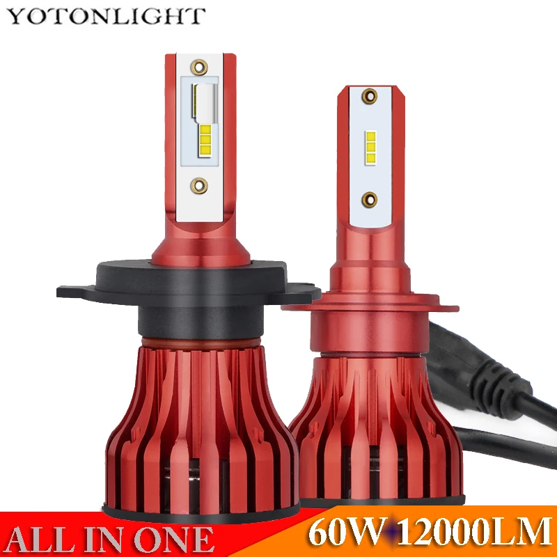 2 шт. миниатюрная Светодиодная лампа H7 налобный фонарь H4 H11 H8 H9 H1 Hb3 9005 Led Hb4 9006 для