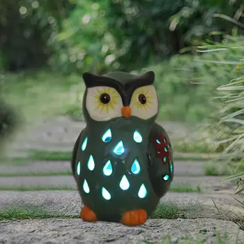 

Solar Powered Owl Light Ceramic Light for Deck Yard Garden Home Pathway Landscape for Decoration Home Decor