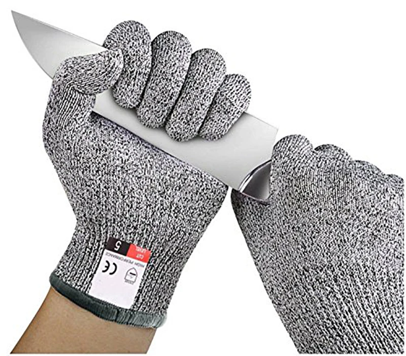 Устойчивые к порезам защитные перчатки противопорезные перчатки GMG серый HPPE ANSI анти-порезы уровень 5 защитные рабочие перчатки кухонный сад мясник