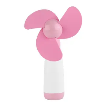 

Portable Handheld Fan Blade 3 Leaves Mini Cooling Cool Fan Super Mute for Home Office Travel Pink