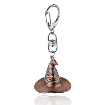 

HP Hogwarts School Potter Hadge Magic Hat Magic Wand Keychain Death Hallows Rotatable Triangle Pendants Keychain