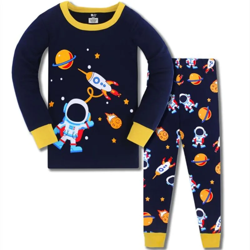 Kids Boy Girls Clothing Pajamas Set 100% Cotton Children Sleepwear 2 Pieces Cartoon Tops +Pants Toddler Kid Clothes Pyjamas pajama sets baby boy Sleepwear & Robes