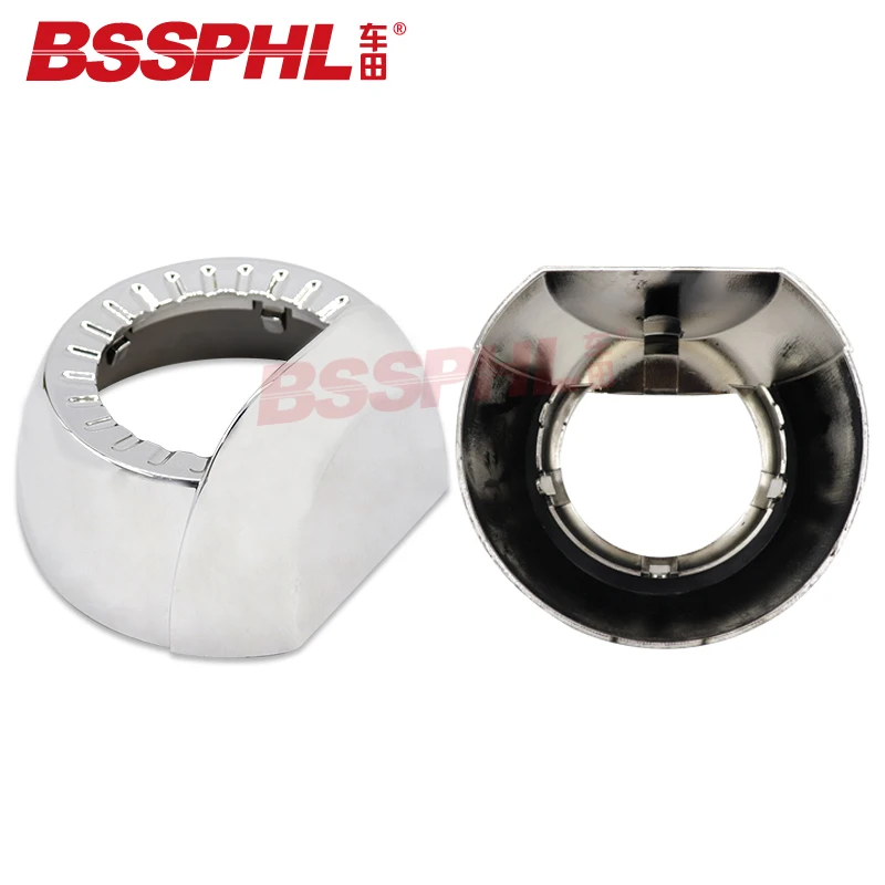 Bssphl Car-Styling Lens Hood Cover 3.0 Pollici Bi-Xenon Proiettore Lens Hood Car Headlight Chrome Mask
