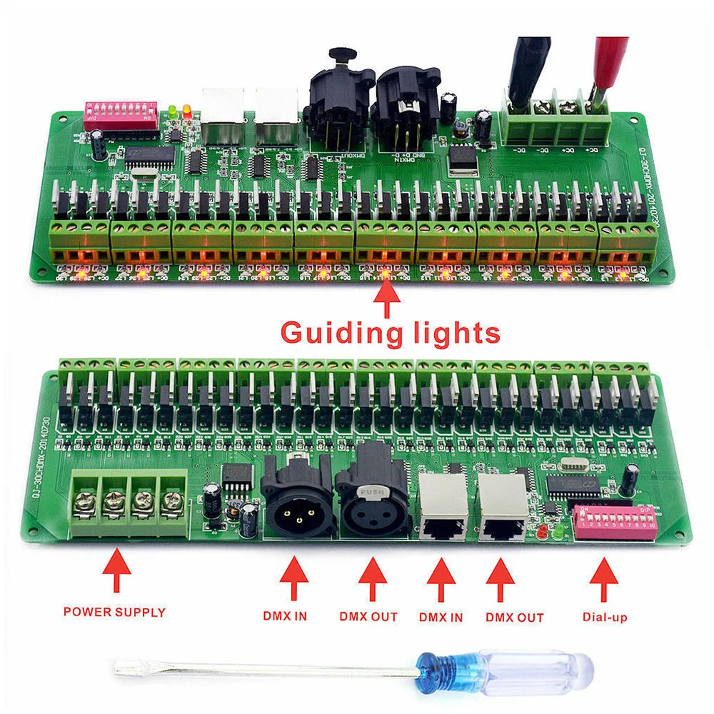 Контроллер 30CH DMX 512 RGB Светодиодные полосы контроллер по протоколу DMX декодер светодиодный декодер DMX диммер драйвер DC9V-24V контроллер