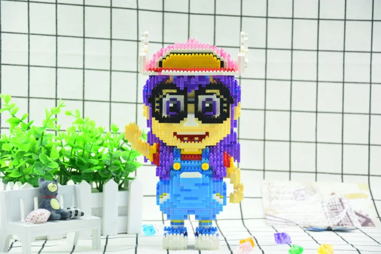 Забавный японский мультфильм Dr. Slump девушка Робот микро алмазный строительный блок цифры Arale nanobrick Развивающие игрушки для подарков