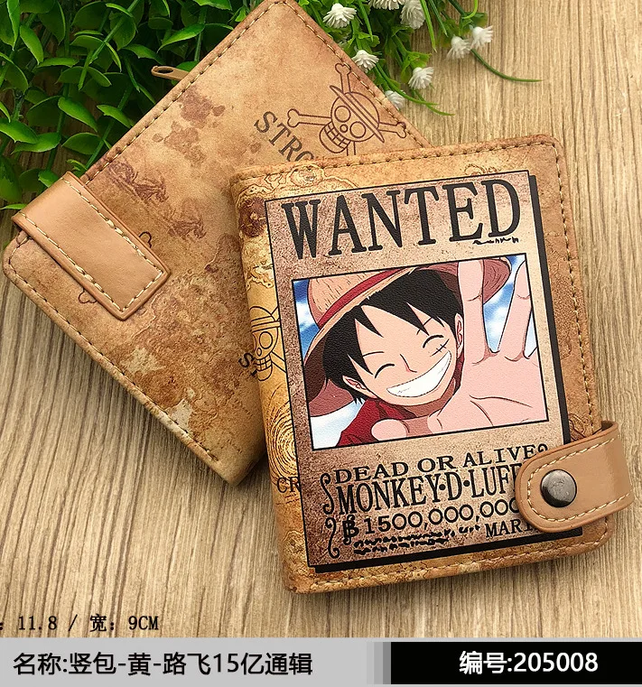 Anime ONE PIECE Wallet Wanted Monkey D Luffy Coin Purse Retail Shop
