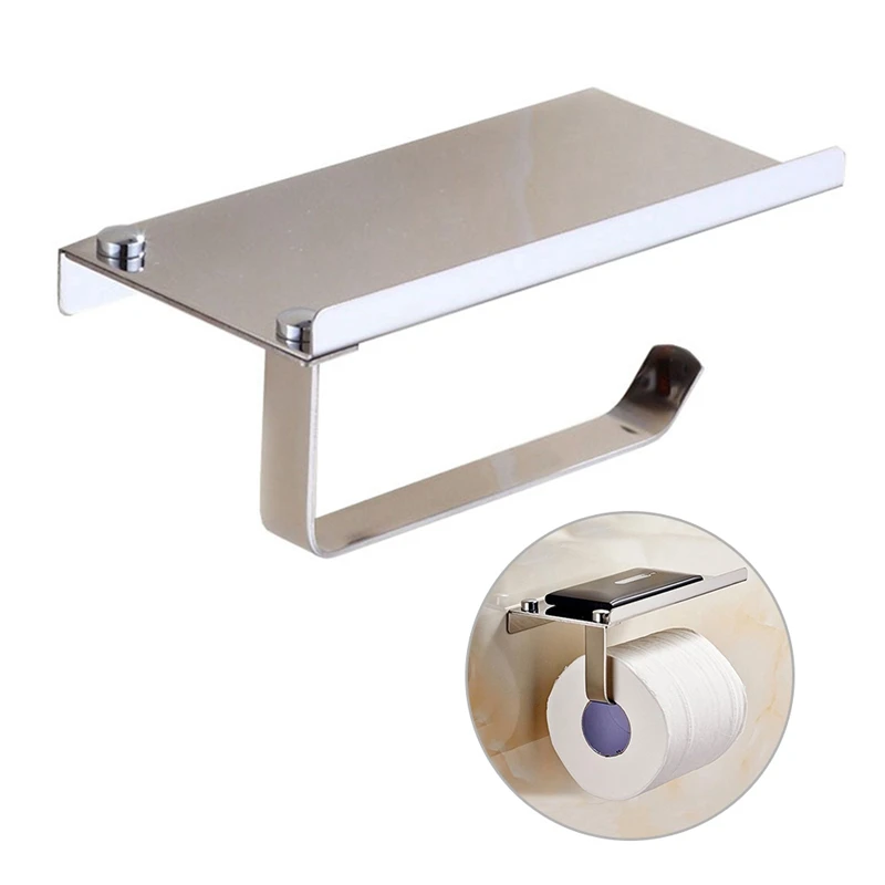 Roll Tissue Box Toilet Paper Holder Stainless Steel Bathroom Wall Mounted Holder