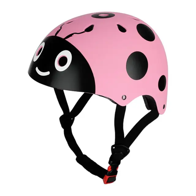 1 Kids Bike Helmet Cute Ladybug Safety Hat Outdoor Sports Head Protect Gear Adjustable Cycling Skating Cap Children's Day Gifts 1