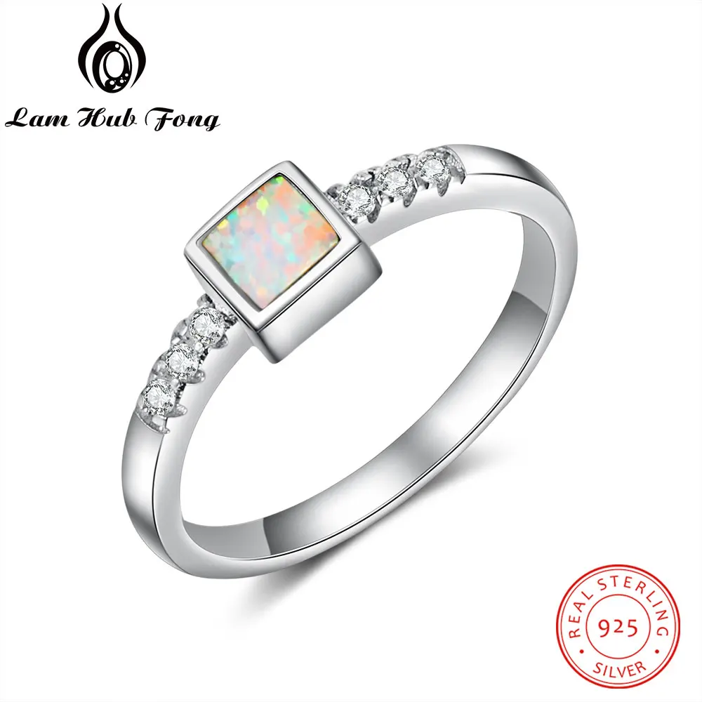 

Кольца с опалом из стерлингового серебра 925 пробы, обручальные кольца с кубическим цирконием для женщин, подарок на помолвку, серебряные юве...