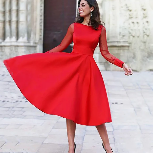 flare dress knee length Fit & Flare Dress – Feminine Silhouette main image 0