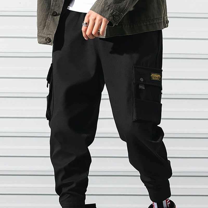 Повседневные мужские брюки карго джоггеры Брюки Свободные мешковатые уличные рабочие брюки карманы большой размер Комбинезоны уличная хип хоп спортивные брюки