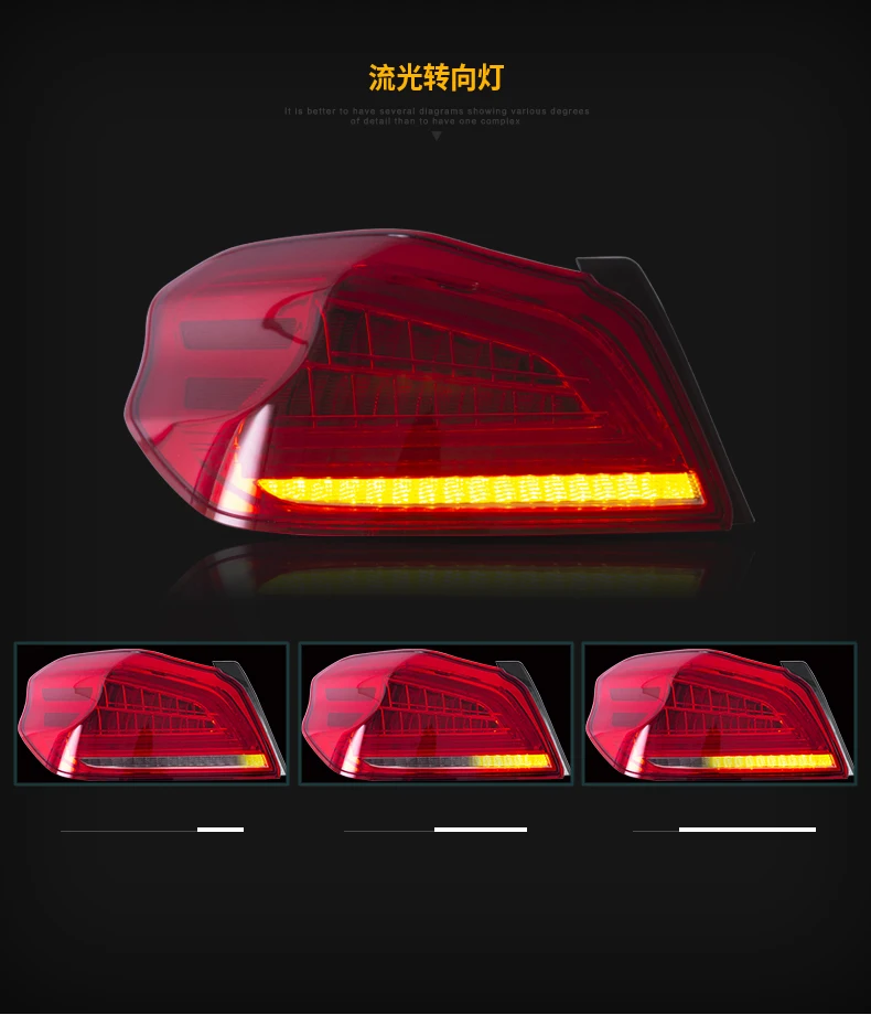 Автомобильные стильные стоп-сигналы для Subaru WRX задний фонарь 2013- wrx светодиодный фонарь DRL+ тормоз+ обратный+ Динамический указатель поворота