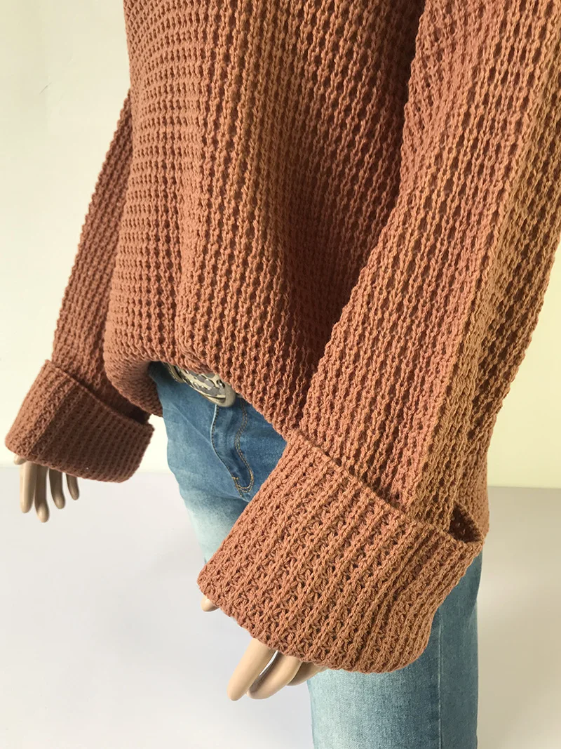 GOPLUS, Зимний вязаный женский свитер с высоким воротом размера плюс, толстый теплый свитер с длинным рукавом для женщин, пуловер, одежда для женщин