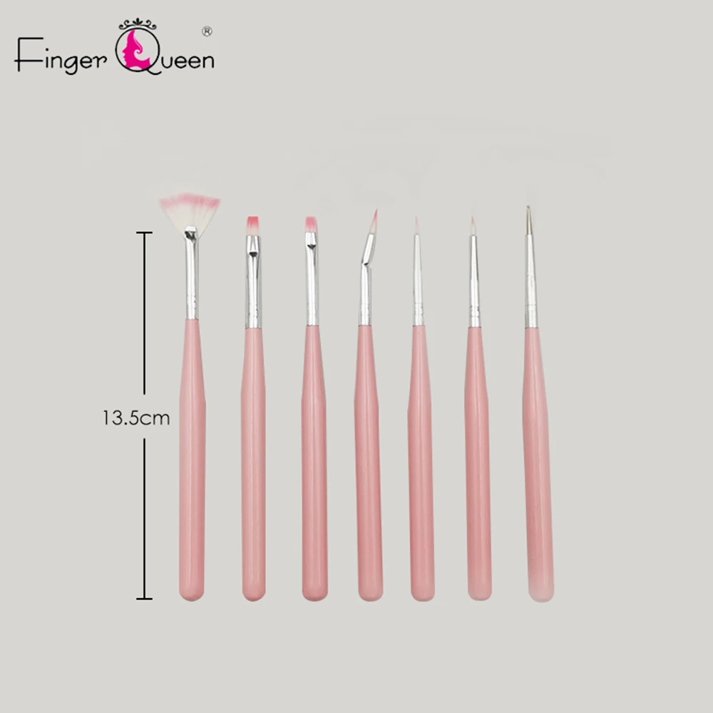 

Кисти для маникюра, 7 шт., кисти в форме веера, кисти для маникюра, для нанесения лайнера, набор нейлоновых кистей для рисования УФ-гелем, акриловыми ногтями