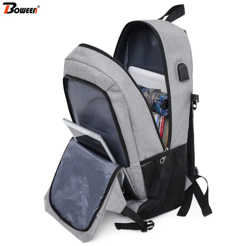 

College Student High School Bags for Teenager Large Capacity Oxford Men Backpack School Teen Boys Schoolbag Gray Satchel Bookbag