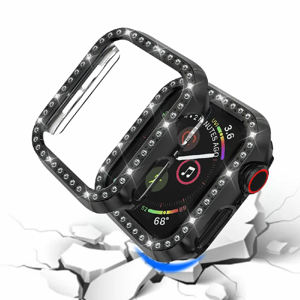 Жесткий Чехол для часов для Apple Watch Series 4 Diamond защитный чехол для Apple Watch Case 40 мм 44 мм бампер