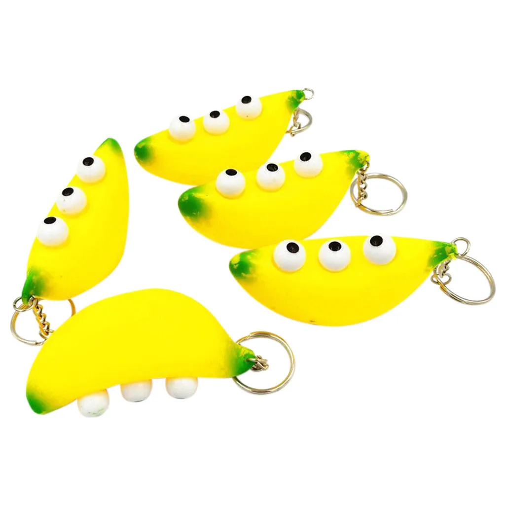 Banana Keychain Stress Reliever Slow Rising Kids Squeeze Toy Interesting Novelty Toy Backpack Key Decorations #A