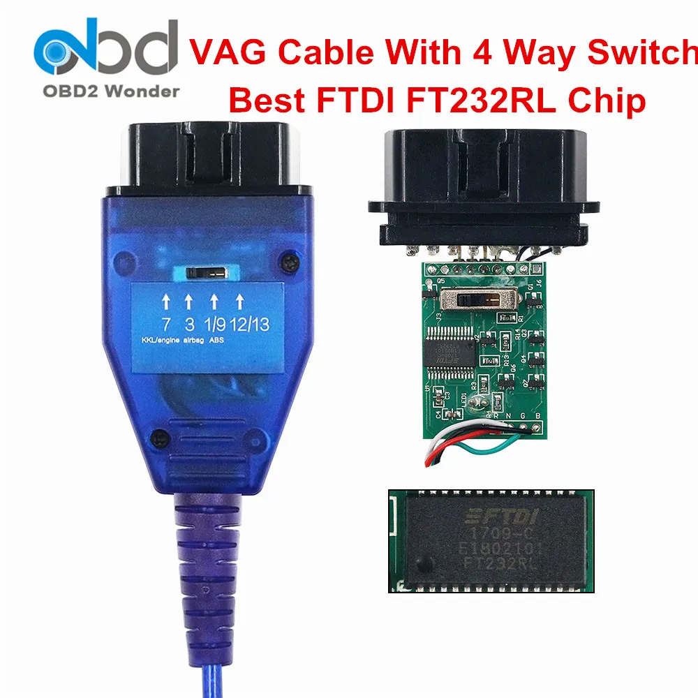 FTDI FT232RL чип VAG Диагностический кабель USB для Fiat ECU сканирующий инструмент 4 способа