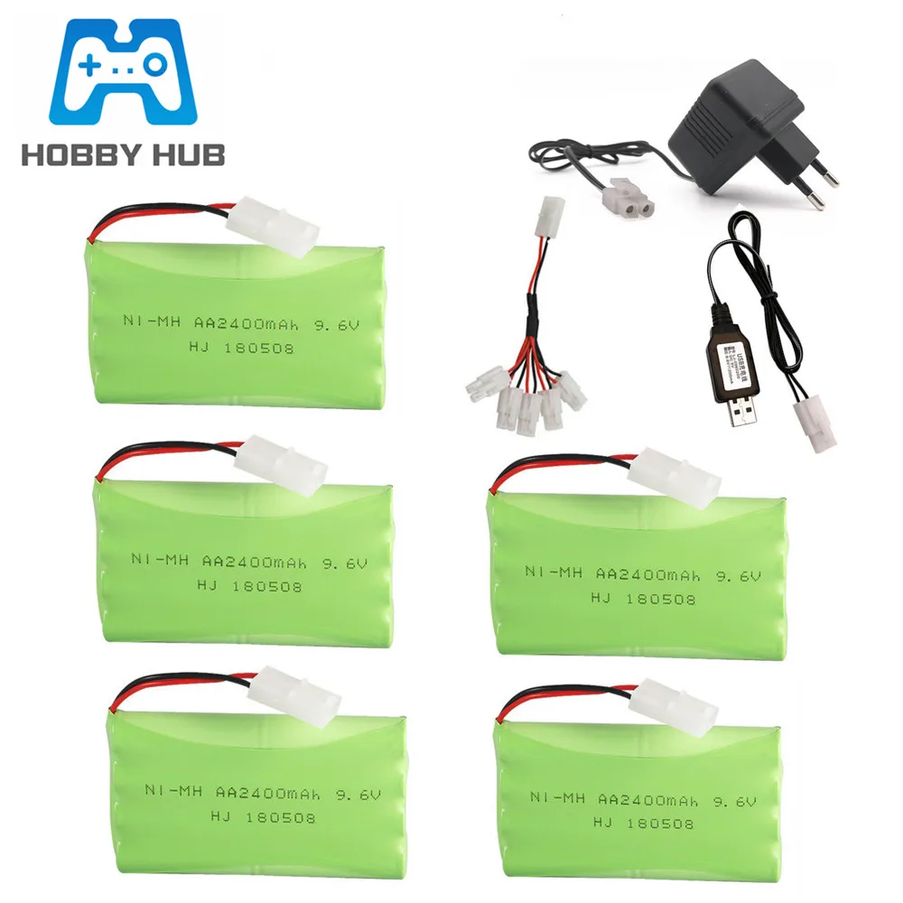 

9.6V 2400mAh Ni-MH Battery + Charger For RC Toy car boat Eletric Lighting Securty Faclities AA 9.6V Battery Group Tamiya Plug