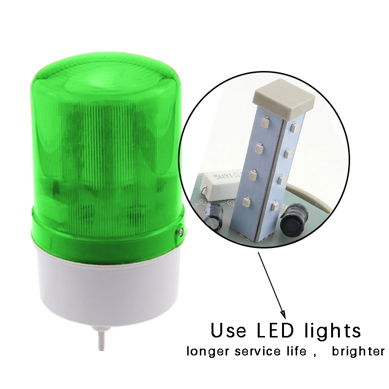 LED-1101 rotujícího rotační LED strobo alarm lampa lehký siréna žlutý modrý červená zelený LED upozornění lehký ne hlas 12V 24V 110V 220V