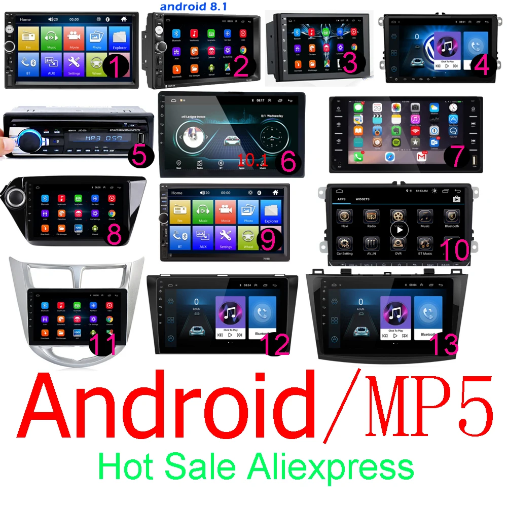 2 din автомагнитола " HD Авторадио мультимедийный плеер 2DIN Android Сенсорный Экран Авто аудио стерео MP5 Bluetooth USB TF FM камера