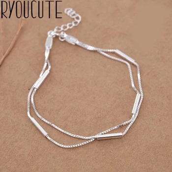 

Bijoux Luxury Brand Silver Color Layer Chains Bracelets for Women Bridal Wedding Jewelry