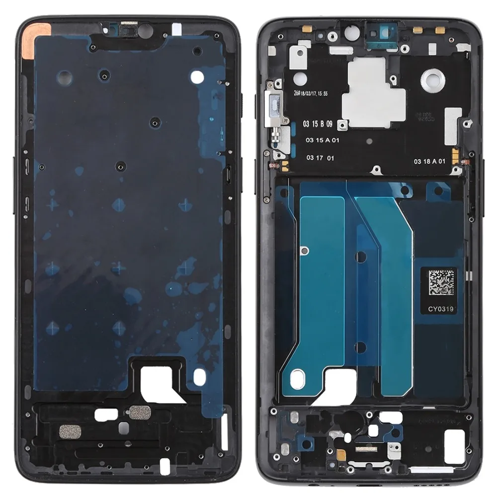 

Perfect quality For OnePlus 6 Front Housing LCD Frame Bezel Plate with Side Keys
