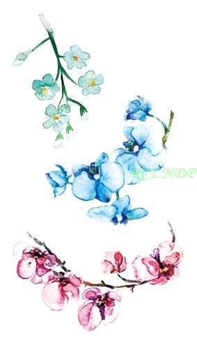 Waterproof Temporary Tattoo colorful moth orchid tatto stickers flash tatoo  fake tattoos for girl women lady