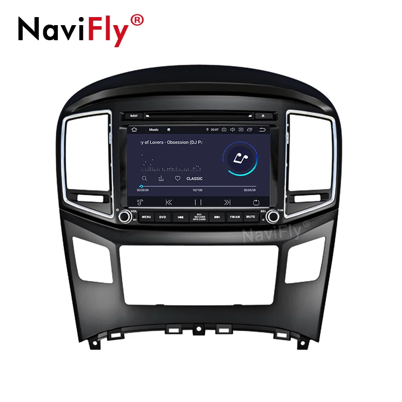 Best NaviFly 8Core Android9.0 Car Multimedia player radio for Hyundai H1 2016 with BT wifi ipod gps navigator DVD DVR view camera 3