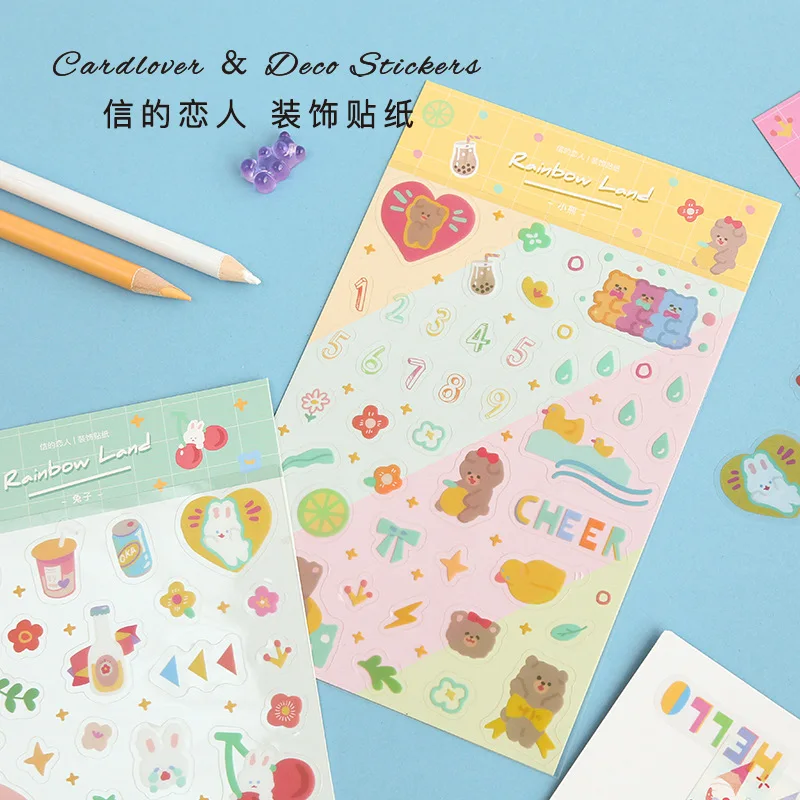 

30 sets/lot Kawaii Stationery Stickers Rainbow Land Series Decorative Mobile Stickers Scrapbooking DIY Craft Sticker